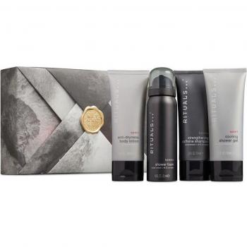 Rituals The Ritual Of Homme Gift Set for Men - Small Gift Set, 4 Pieces, Includes Shower Foam, Shaving Cream, Aftershave Balm, and Body Lotion
