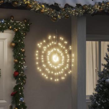 Luces de Navidad de Estrellas 8 uds 140 LED blanco cálido 17 cm