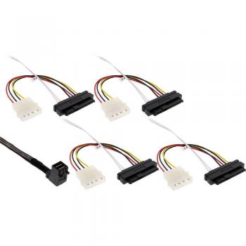 InLine 27633B - Cable Mini SAS HD acodado SFF-8643 a 4 SFF-8482
