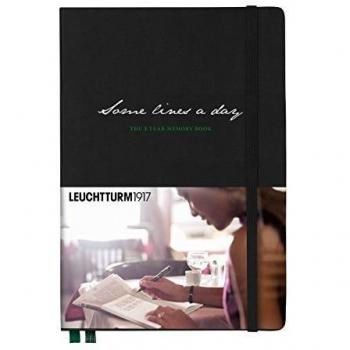 Diario 5 Años A5 Leuchtturm1917 Tapa Dura Negro con líneas
