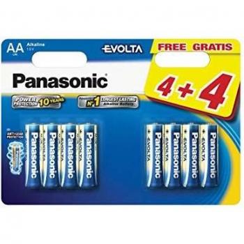 Pilas alcalinas Panasonic Evolta AA, pack de 8 unidades