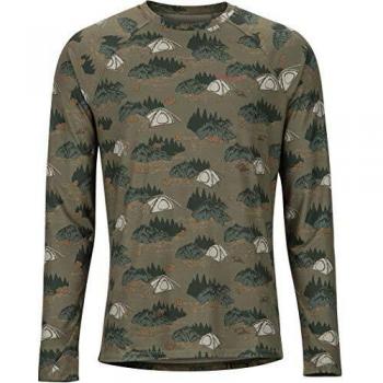 Marmot Midweight Harrier LS Crew - Camiseta Interior para Hombre, Unzutreffend, Hombre, Color Camping Camo, tamaño Small