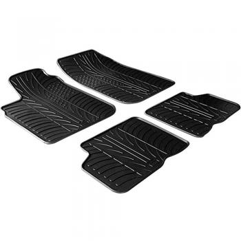 Rubber Car Mats-Set de alfombras de caucho T, perfil, 4 unidades