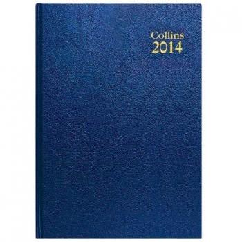 Collins 2014 A4 Day to a Page Desk Diary - Blue