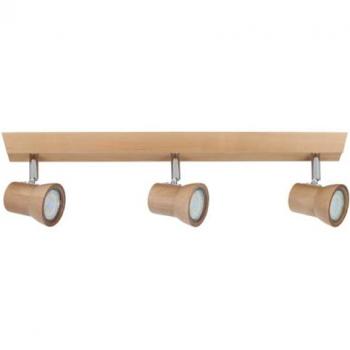 Lámpara de Techo Venla EPIKASA, Madera de Roble y Metal Cromo, 49,5x6,2x12,5 cm