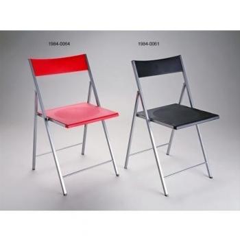Versa 19840064 - Silla plegable en metal, color rojo