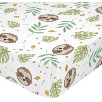 Bajera Cuna Happy Sloth Multicolor 100% Algodón 150 TC Fabricada en España 70x140x14 cm