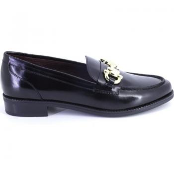 Mocasines planos de mujer negro PIEL FUNCHAL 22534