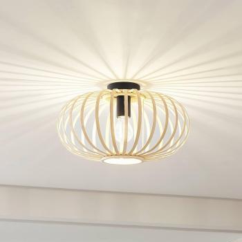 Lámpara de Techo Dimmable 'Lielle' en Bambú Natural Ø 40 cm - Lindby
