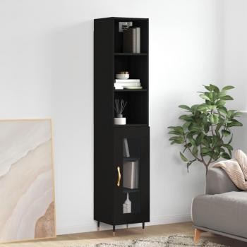 Aparador negro de madera multicapa 34,5x34x180 cm