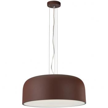 Lámpara colgante Bistrot de 4 luces, metal y difusor acrílico bronce, dimensiones 120x52 cm