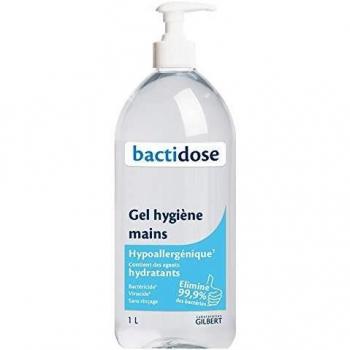 Gel Hidroalcohólico Bactidose 1L Sin Perfume con Bomba