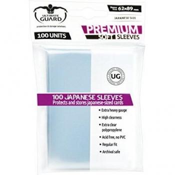 Ultimate Guard Premium Soft Sleeves Fundas de Cartas Tamaño Japonés Transparente
