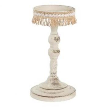 Portavelas de Metal Blanco DKD Home Decor (13 x 13 x 25 cm)