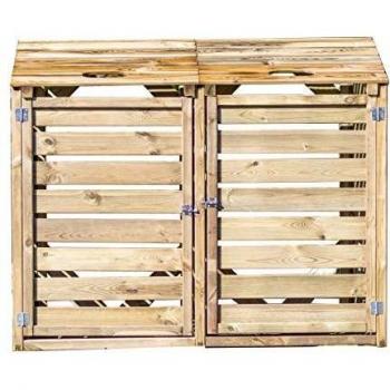 Cache Poubelle Doble en Madera Autoclavada 150x90x120 cm