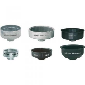 HAZET 2169/6 Juego de llaves para filtros de aceite, Cuadrado hueco 3/8 pulgadas (10 mm), Cuadrado hueco 1/2 pulgadas (12,5 mm), Perfil de hex