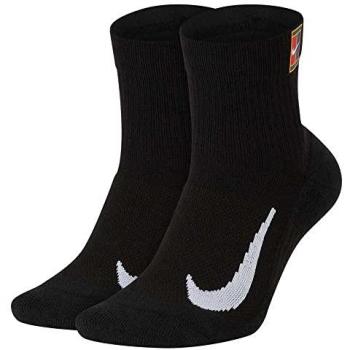 Nike Court Multiplier Max Calcetines Deporte Pack de 2, Negro, Blanco, hasta el tobillo, talla 38-42, unisex-adulto