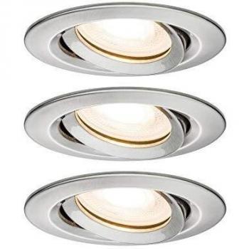 Kit de 3 Focos Empotrados LED Nova Plus IP65, Giratorios, 7W GU10, Hierro Cepillado