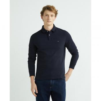 Tommy Hilfiger 1985 Regular Fit Polo de Manga Larga para Hombre en Algodón Orgánico con Elastano - Marino