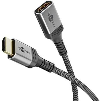 Cable de extensión HDMI 2.1 Ultra Alta Velocidad 1,5m - 8K@60Hz y 4K@120Hz, 48 Gbit/s, macho a hembra, carcasa metálica, funda