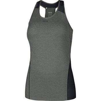 GORE Wear, Mujer, Camiseta transpirable sin mangas para correr, GORE R3 Women Light Sleeveless Shirt, Talla: 38, Color: Gris topo melange/Gris oscuro, 100236