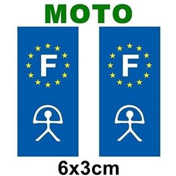 Lote de 2-Adhesivo decorativo, diseño de placa de matrícula de moto-Indalo logo regionales
