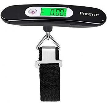 FREETOO Digital Balanza Báscula de Equipaje - LCD Portátil Escala de Equipaje 110 lb/50 kg Capacidad Batería Incluida para Viajes Al Aire Libre