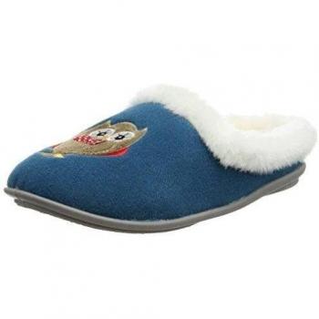 Lotus Beka - pantuflas con forro cálido de fieltro mujer, color verde, talla 38
