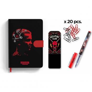 Set Regalo Papelería Eleven Stranger Things - Incluye cuaderno, bolígrafo, lápices, stickers y una carpeta temática de la serie