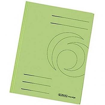 Carpeta Herlitz Easyorga A4, Cartón Manila Verde Claro, 3 Rabillos, Reciclable
