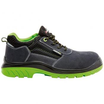 Zapato de seguridad S1P Comp+ de serraje negro/verde, talla 47