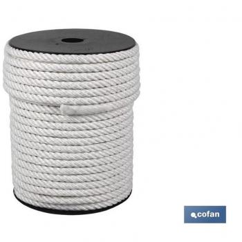 Carrete de cuerda de nylon mate 4 cabos 18 mm 100 m blanco