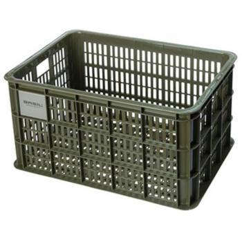 Cesta de bicicleta Basil Crate L 40L Verde Musgo, plástico reciclado