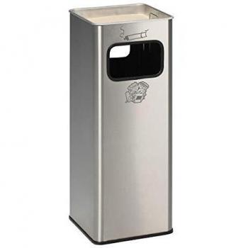 Cenicero Combinado y Recipiente de Basura 32 Litros en Acero Inoxidable