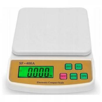 Balanza Electrónica SF-400A 10kg - Capacidad de 10 kg, pantalla LCD, función de tara, diseño compacto y ligero, precisión de 1 g