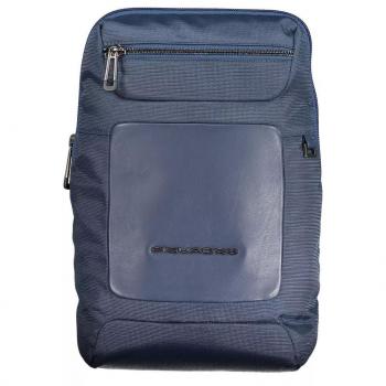 Piquadro Eco-Friendly Chic Blue Shoulder Bag, Cross Body Bags, male, Blue, Size: ONE SIZE, Blue Rpet Shoulder Bag with Contrasting Details