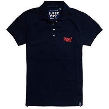 Superdry Cotton Polo Top Camiseta de Tirantes Anchos, BLU