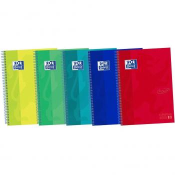 Cuaderno Europeanbook 5 Touch A4+ Tapa Extradura Microperforado 120 Hojas Cuadrícula 5x5 Oxford Colores Surtidos