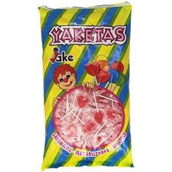 Jake - Yaketas - Caramelo plano con palo - 200 unidades