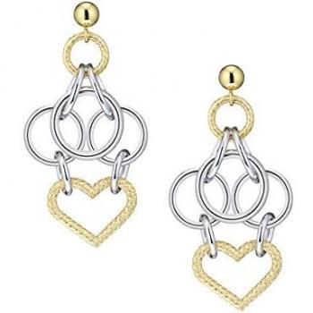 Pendientes Morellato SAGX06 acero chapado en plata 40mm. colección Essenza corazones mujer
