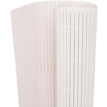 vidaXL Valla Jardín Doble Cara 195x500 Blanca Cerca Cercado Vallado Reja Verja