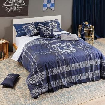 Funda Nórdica Harry Potter Classic Ravenclaw 100% Algodón con Botones - Talla 200x200 cm - Extrasuave y Made in Spain