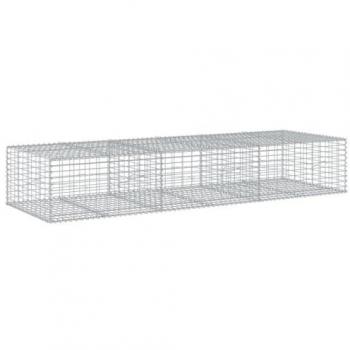 Gabion Basket with Cover 300x100x50 cm Galvanised Iron