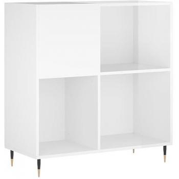 Mueble Discos Madera Contrachapada Blanco Brillo 84,5x38x89 cm