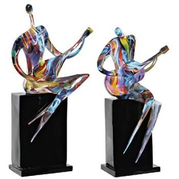 Figura Decorativa DKD Home Decor RF-181549 31 x 18 x 51,5 cm Negro Resina Multicolor Músico