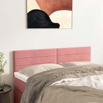Cabeceros 2 piezas Terciopelo Rosa 72x5x78/88 cm