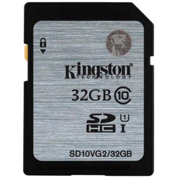 Kingston Technology SD10VG2/32GB 32 GB UHS Class 1/Class 10 SDHC Flash Memory Card, Black, Grey