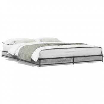 Cama Sonoma 150x200 cm de Madera Multicapa y Metal Gris