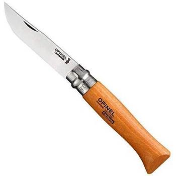 Navaja Opinel Nº 9 de Acero Carbono con Virola Giratoria y Mango de Madera, Caja de 12 Unidades