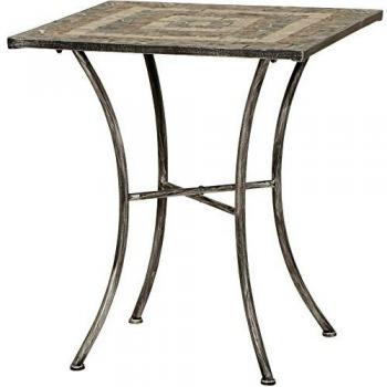 Siena Garden 380789 - Felina Mesa óptica Cuadrada de Hierro con Mosaico, 60 x 60 cm, Multicolor